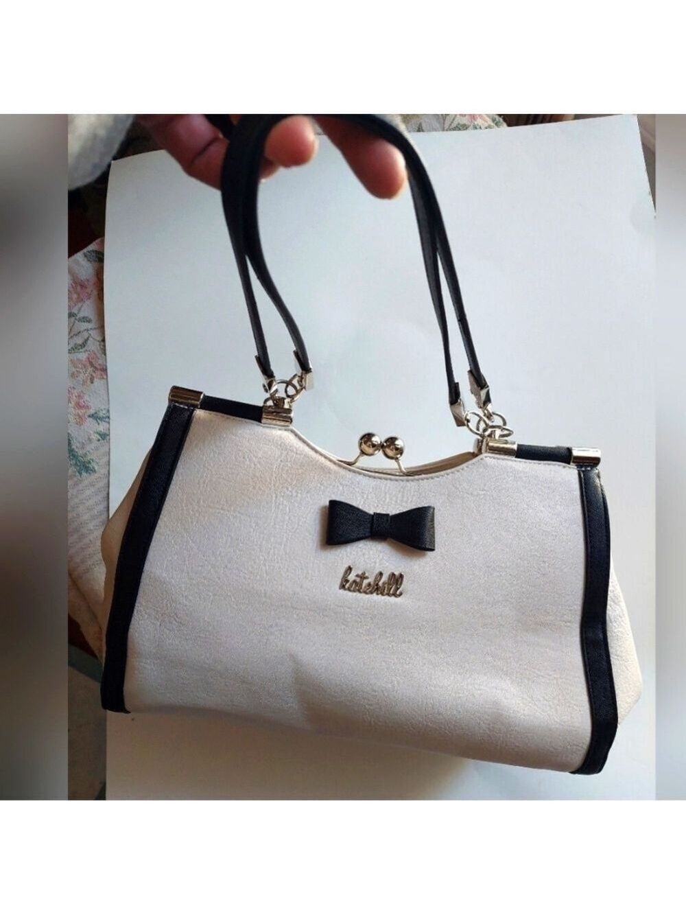 Vintage* Kate Hill Winter White Handbag/Purse